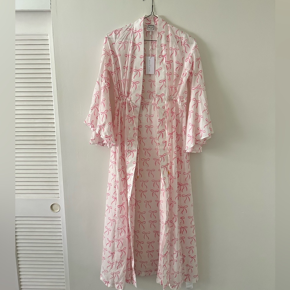Neve & Noor XS/S Dressing Gown in Pink Bow